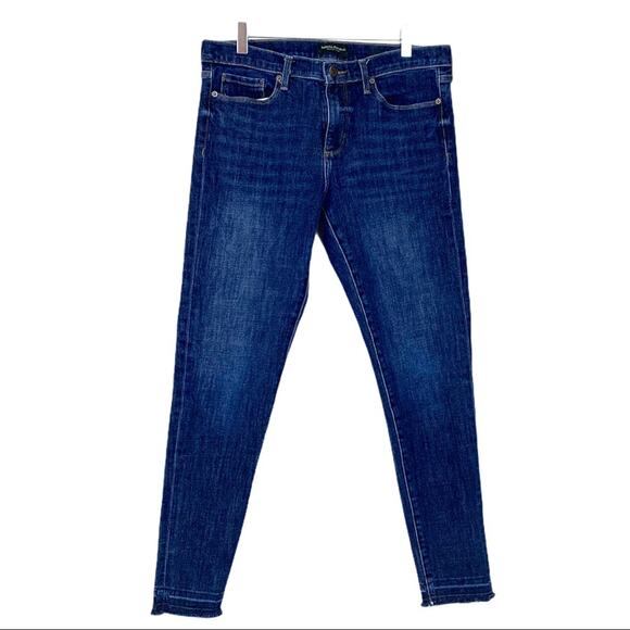 Banana Republic Released Raw Hem Skinny Ankle Jeans Dark wash Women's Size 30 - Picture 1 of 11